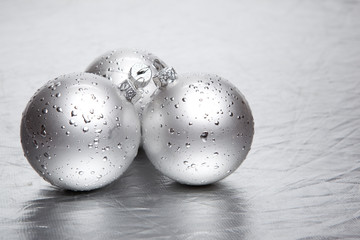 Silver Christmas baubles