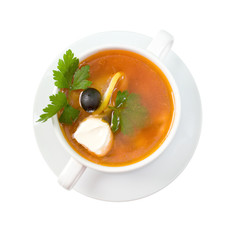 soup of vegetables and meat  - solanka