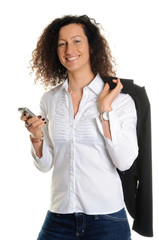 Geschäftsfrau mit Mobiltelefon