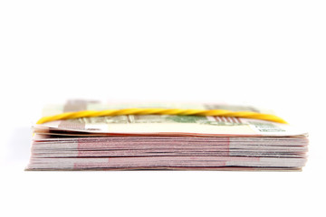 A stack of paper money