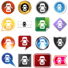 Open Car Door Alert Icon Set