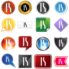 Merging Lane Icon Set