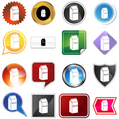 milk icon set