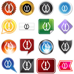 Low Tire Pressure Icon Set