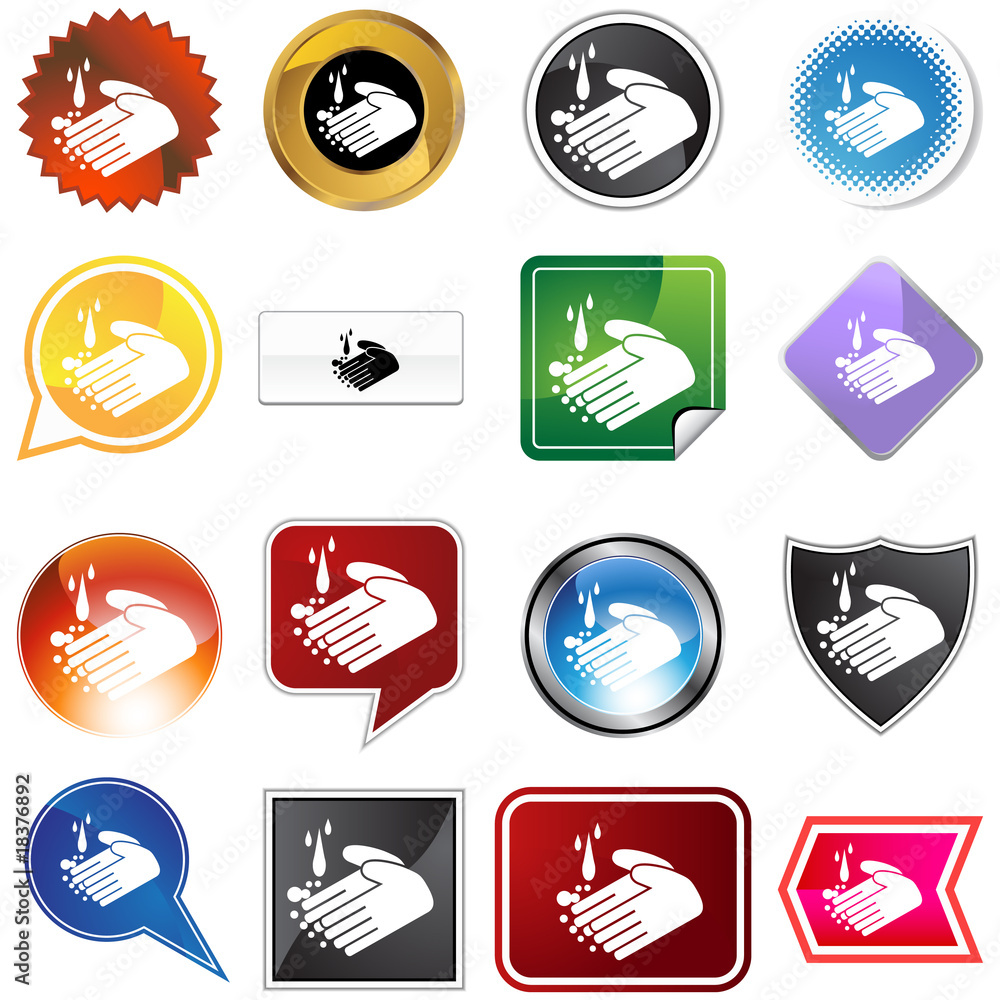 Poster handwashing icon set