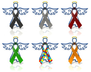 Angels outline awareness ribbons