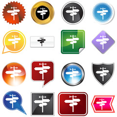crossroads icon set