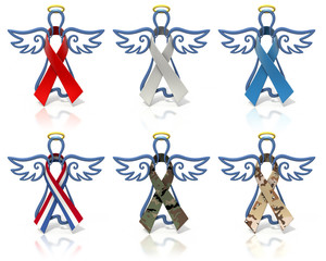 Angels outline patriotic sheet