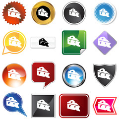 cheese wedge icon set