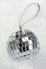 christmas decorations in the snow.