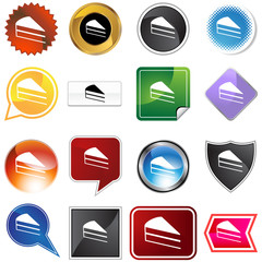 cake slice icon set