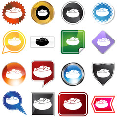 baked potato icon set