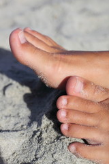 feet on beach