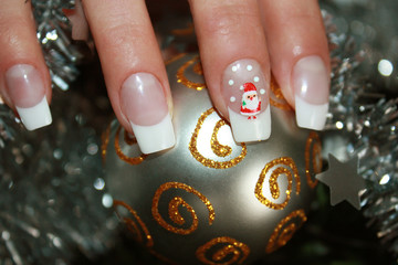 French Nails an Weihnachten