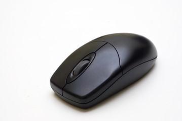 black computer mouse with white backgrounds