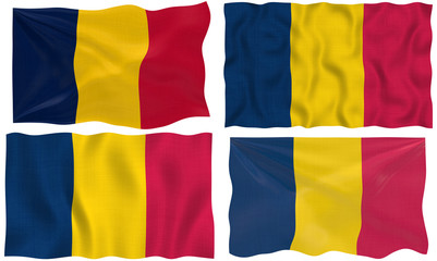 four flags of chad on white