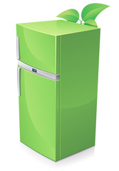 Réfrigérateur vert écologique (reflet)