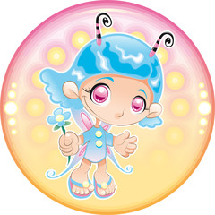Baby Fairy. Cartoon and vector illustration