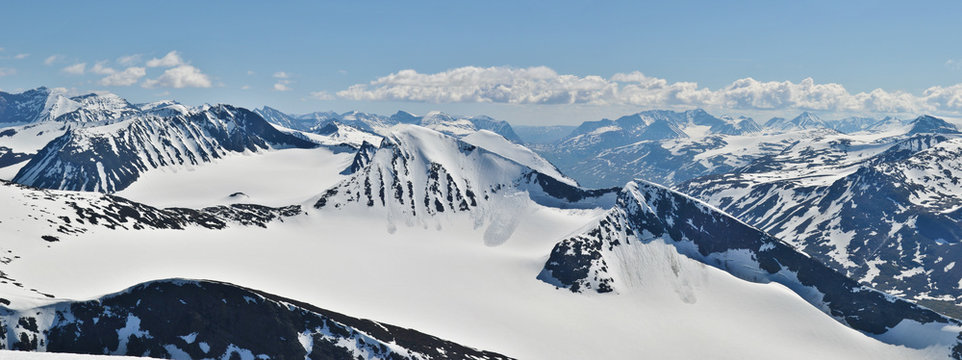 Blick vom Berg Nijak im Sarek Nationalpark Schweden