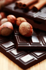 chocolate with hazelnuts and cinnamon