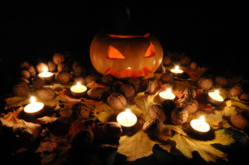 Halloween pumpkin still life