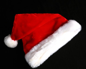 Santa hat isolated on black background