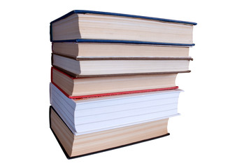 Books stack. Isolated on white  with clipping path.