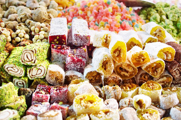 Assorted Turkish Delight bars (Sugar coated soft candy)