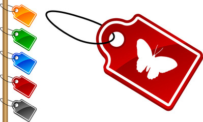 Butterfly tag set. Vector illustration