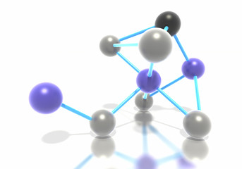 Obraz premium A group of colorful molecules connected together.