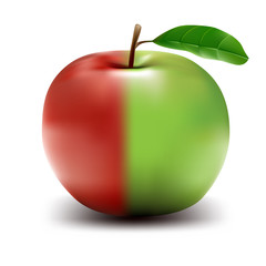 Half Green Half Red High Res Vector Apple