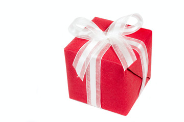 red gift box isolated over white