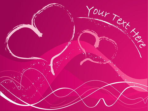 A vector heart background in pink