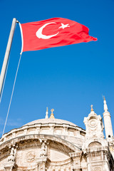 Ortakoy Mosque with Turkey flag - 18399697