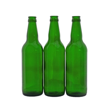 bottles for beer empty isolated