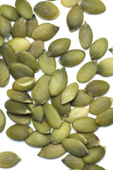 Pumpkin seed on white background