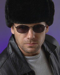 Obraz premium Russian man with Ushanka