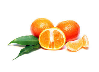 Tangerines isolated on white