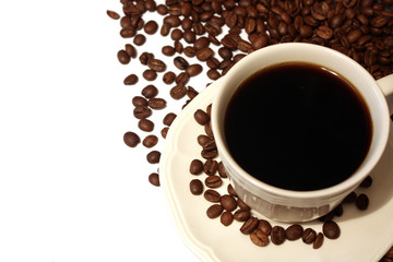 Cup of coffee isolated on white