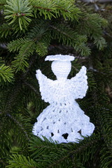 Christmas, tree and white angel