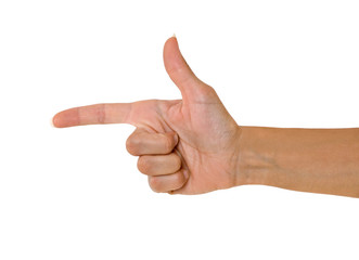 Hand pointing to left