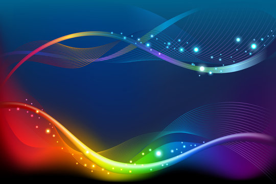 Abstract rainbow background with lights and stripped lines