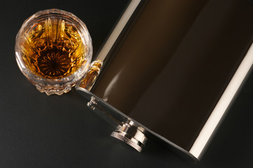 Cognac and flask