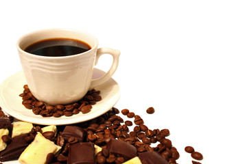 Cup of coffee isolated on white