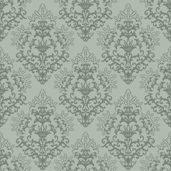 Seamless fern green floral wallpaper