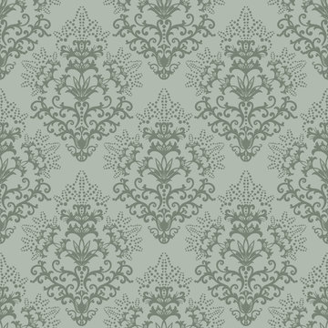 Seamless fern green floral wallpaper