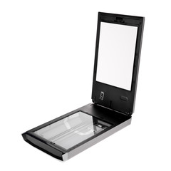 Flatbed scanner isolated on white background