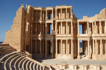 Theatre romain, Libye - obrazy, fototapety, plakaty