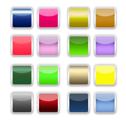 quadrat button icon farbig leer