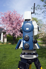 Theodolite and spring colors
